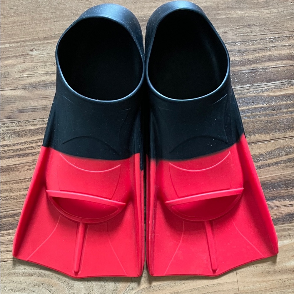 Kid’s Aqua Black and Red Swim Fins